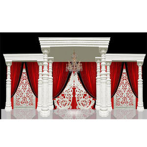 Mandap de mariage traditionnel carré portable de qualité supérieure en fibre de verre, blanc design, Maurice, Belgique - Product Image 1