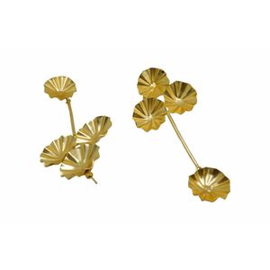 goldplated brass matte finishing trending handmade light <b>weight</b> stud <b>hoop</b> Brass Earrings for girls and women - Product Image 3