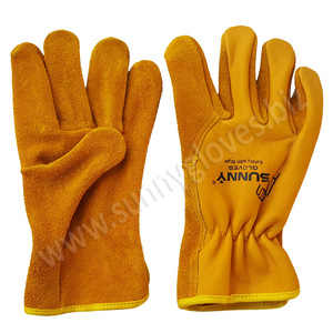 Best Price Customize Logo Goat Skin Leather Working <b>Driver</b> <b>Gloves</b> - Product Image 3