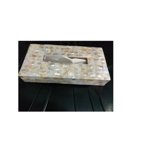 Wholesale <b>Mother</b> of Pearl Tissue Paper <b>Box</b> Cover Holder with Table Decoration Customized Size Single Piece Low Price - Product Image 5