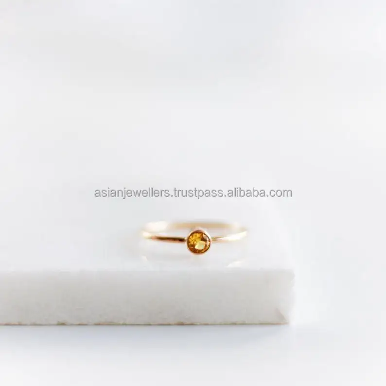 Citrine Quartz Gemstone ring in 925 Sterling Silver Beautiful handmade Gold Plated Fashion Unique Jewelry