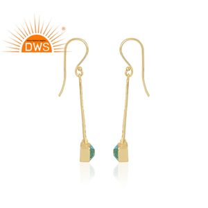 Dernière conception faite à la main 18K plaqué or Hydro Blue Topaz boucle d'oreille fabricant de bijoux de mode - Product Image 3