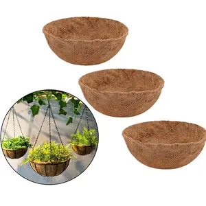 Round Coconut Fiber Alternative Lined Indoor Storage Modern Mini Hanging Outdoor Plant Basket