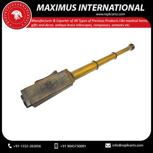 Nautical Spyglass Brass Telescope with Premium <b>Brown</b> Leather <b>Box</b> Cover Novelty <b>Gift</b> Navigational Telescope in Wooden <b>Box</b> - Product Image 5