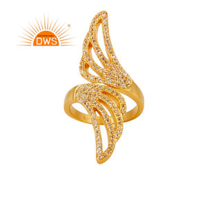 Bague pour mariage, bijou en topaze blanche, plaqué or, argent Sterling, vente en gros, Design, luxe - Product Image 1