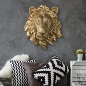 Estatua de Cabeza de <span class=keywords><strong>León</strong></span> de Fibra de Vidrio para Montar en la Pared, Escultura de Resina, Decoración para el Hogar, Pared, Balcón - Product Image 6