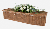 Ataúd Económico y Duradero de Mimbre de Ratán para Adultos con Capacidad de 220 Pulgadas Cúbicas para Artículos Funerarios