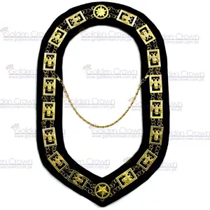 Masonic Regalia 32 Degree wings down Chain Collar Gold Plated | Masonic officer chain collar supplier