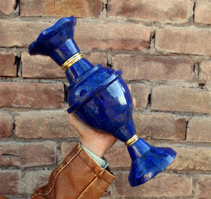 Vases Lapis lazuli 100% naturels, paire de vases, vente en gros, toutes tailles - Product Image 2