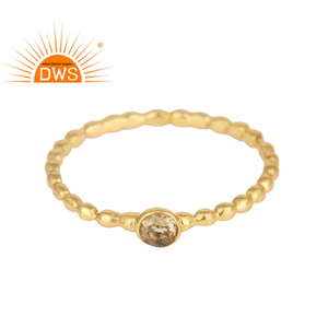 Citrine Gemstone Designer 18k Gold Plated <b>Silver</b> <b>Ring</b> Jewelry for Women Gift for Her Dainty Collection - Product Image 1