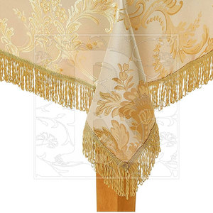 Mantel Jacquard impermeable de lino para el hogar, cocina, boda, fiesta, comedor, banquete de Navidad, cuadrado, diseño de Damasco, mesa de poliéster - Product Image 1