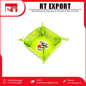 ตะกร้าใส่ขนมปังวัสดุทำจากผ้าฝ้ายหลายสีมีโลโก้ออกแบบได้ตามต้องการ - Product Image 2