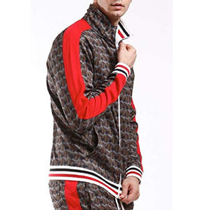 ชุดวอร์มผู้ชายคอสูง2ชิ้น,สำหรับฤดูหนาวฤดูใบไม้ร่วงมีสไตล์ชุดวอร์มซิปหน้ามีซิปลายทางด้านข้าง - Product Image 4