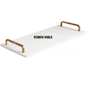 Fabricante de plato de servicio de mármol, bandeja hecha a mano de calidad superior, forma personalizada, venta al por mayor, nueva bandeja de mármol de lujo - Product Image 4