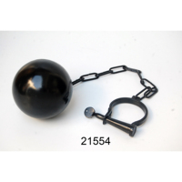 Chaîne de prison en fer noir avec boule et manilles solides, chaîne à boule avec menottes pour les jambes en métal lourd, personnalisable à la vente