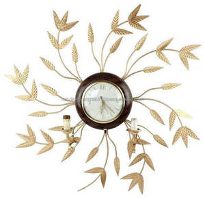 Horloge murale design de luxe en acrylique Feuilles de fer Design Quartz Horloge suspendue à face unique Aiguille circulaire Boîte élégante Emballage - Product Image 2