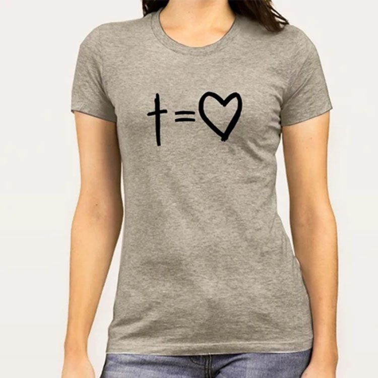 Groothandel Goedkope Vrouwen Zeefdruk Christian T-shirt Dames Jezus Ontwerpen T-shirts