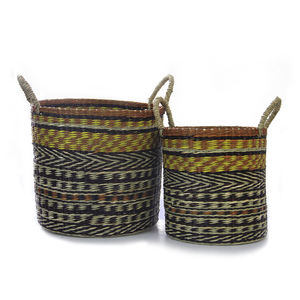 Cestas de Almacenamiento de Seagrass Hechas a Mano, Estilo Nórdico Bohemio, Ecológicas, Diseño Circular Colorido, para Guardar Objetos - Product Image 4