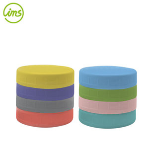 Paquete de 8 Tapas de Plástico Reutilizables de 3' de Colores, Ecológicas, para Frascos de Boca Regular, para Restaurantes y Cocina, Aptas para Camping - Product Image 2