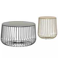 Mesa de Centro de Hierro Metálico Duradera y Ecológica de Estilo Americano Moderno, Color y Tamaño Personalizables para la Sala de Estar, Decoración del Hogar, en Oferta