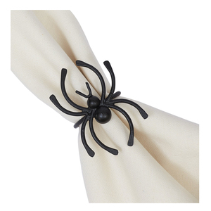 แหวนผ้าเช็ดปากสีดำทำด้วยมือทำจากลวดเหล็กแบบกำหนดเองใช้สำหรับงานแต่งงาน - Product Image 1