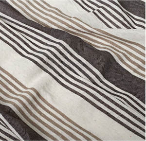 Rayé Gris Tissé À La Main En Coton Jet De L'inde - Product Image 2