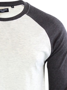 เสื้อยืดคอกลมแขนยาวผู้ชาย ผ้าฝ้าย 100% คุณภาพสูง PIHA SPORTS ทรงปกติ น้ำหนัก 320 กรัม ผ้ากันยับและแห้งเร็ว - Product Image 5