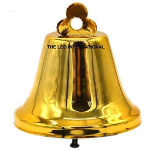 Campanas de Navidad chapadas en oro de forma redonda de Metal de latón estilo elegante hecho a mano Venta caliente campana de Navidad de la más alta calidad - Product Image 6
