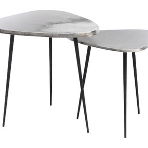 Juego de Mesas Auxiliares Modernas VIAF-1019 con Superficie de Aspecto Mármol para Sala de Estar, Dormitorio, Balcón, Muebles de Cafetería, Suministro al por Mayor - Product Image 1