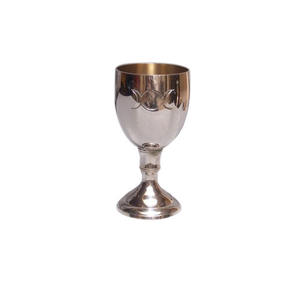 Luxueux gobelet en laiton plaqué argent Unique verre à vin calice à liqueur pour les fêtes et les mariages - Product Image 4
