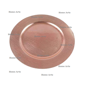 Assiette de service en cuivre martelé, forme ronde, taille personnalisée, sous-assiette pour fournisseur en gros - Product Image 2