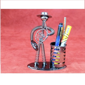 Handmade Grey Metal Bunny Tricycle Pen <b>Holder</b> Customized Shape Stylish Desk Organizer Stand Perfect for <b>Stationery</b> Storage - Product Image 3