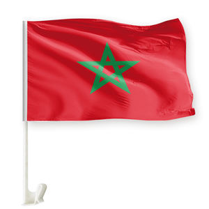 <span class=keywords><strong>2022</strong></span> partido de fútbol y otros eventos tinte personalizado sublimado Marruecos coche Shaker bandera signo 21*14cm Bandera de mano para ventana de coche - Product Image 1