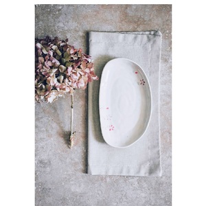 Chambray Dish <b>Towel</b> Set Of 3 <b>Monogram</b> Design Wedding Oversized 100% Cotton Table Dinner Napkin Personalized Tableware Stylish - Product Image 6