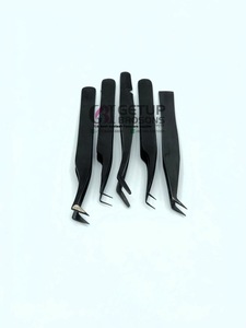 แหนบต่อขนตาปลอมสำหรับมืออาชีพ45องศาสีดำอุปกรณ์เสริมความงามแบบปรับแต่งโลโก้ได้ตามต้องการ - Product Image 5