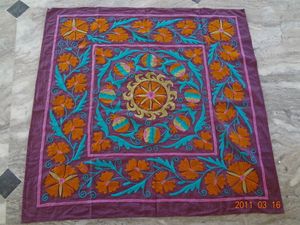 Venta al por mayor indio bordado colcha suzani colcha manta colgando de la pared arte decorativo tiro - Product Image 3