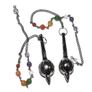 Haute qualité Bajrang noir métal pendules Chakra chaîne vente de pendules en cristal de guérison naturelle - Product Image 1