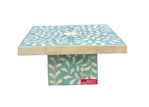 ขาตั้งเค้กงานฝีมือคุณภาพส่งออก ลายมุกดำหรูหรา สำหรับงานวันเกิดและงานแต่งงาน ขนาด 30x30x18 ซม. ได้รับการรับรองจาก EPCH - Product Image 6