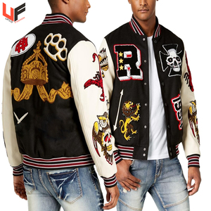 Veste universitaire Letterman unisexe en chenille avec patchs d'hiver en polyester thermique pour hommes, design inspiré du baseball universitaire - Product Image 6