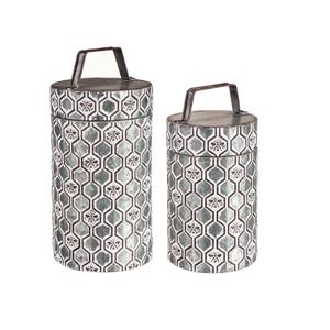 ภาชนะเก็บอาหารชุบสังกะสีใหม่พร้อมการออกแบบที่ทันสมัยเหมาะสำหรับการจัดเก็บและการจัดระเบียบในบ้านและห้องครัว - Product Image 1