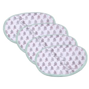 Luxury Wedding Round Napkins Hotel Restaurant Use Wholesale High Quality <b>Wood</b> <b>Block</b> Print Colored Scallop Napkins Set - Product Image 3