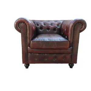 Maharaga design vintage e industrial madeira e couro genuíno, sofá de sala de estar