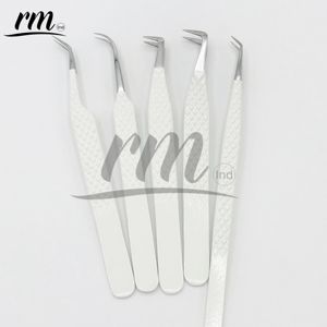 Pince à cils à pointe en fibre de volume avec prise en diamant avec logo personnalisé Pince à cils en acier inoxydable à 90 degrés avec marque privée - Product Image 2