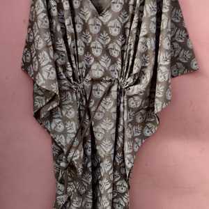 Hand Block พิมพ์ดอกไม้ออกแบบ Wnoman Caftan - Product Image 1