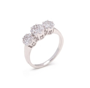 14K White Gold High-grade Natural 0.50TCW Brilliant Cut Floral <b>Ring</b> Prong-<b>Set</b> Diamond Classic Style Women's Engagement Wedding - Product Image 1