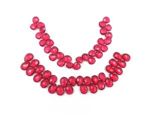 Gema granate roja para fabricación de joyas, cadena de cuentas de lujo con forma de corazón - Product Image 5