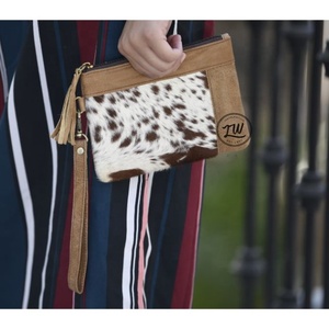 Cartera de cuero genuino de lujo para mujer LW con logotipo personalizado, tarjetero, monedero de mano con muñeca, estilo de moda para el verano - Product Image 4