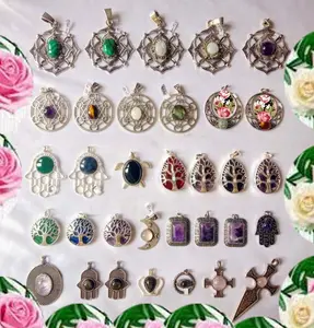 New Making 925 <b>Silver</b> Bezel Set Charm Pendant Green Onyx Gemstone <b>Heart</b> Design for Wedding and Gift Parties Mix Shape Jewelry - Product Image 1