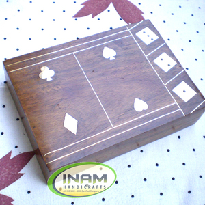 Wooden Handmade Luxury Designer <b>Box</b> with Brass Inlay Work Geometric Pattern Rectangle Shape <b>for</b> Home Decor - Product Image 1