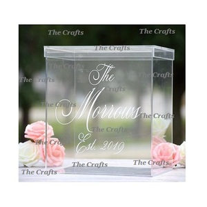 Boîte cadeau porte-cartes de vœux en acrylique transparent de première qualité Boîte de cartes d'invitation pour mariages et anniversaires en gros - Product Image 5